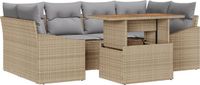 vidaXL Tuinbank Set 7-delig Beige Polywood