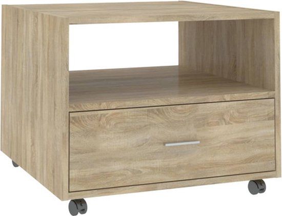 vidaXL Salontafel 55x55x40 cm bewerkt hout sonoma eikenkleurig