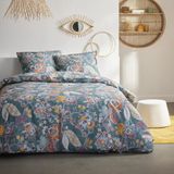 Today TradinQ Bedset met katoenen print SUNSHINE LOUISON, Blau, Gebloemd, 220x240 cm