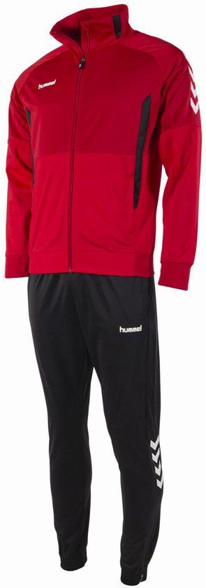 Hummel Authentic Polyester Suit Trainingspak Kinderen - Rood/Zwart