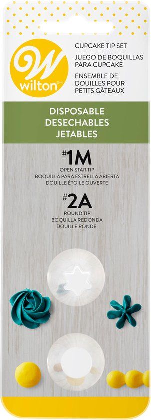 Wilton Wegwerp Spuitmondjes Set - Garneerspuit voor Taartdecoratie - #1M #2A