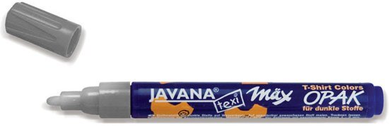 Javana Texi Max - Zilver/Chrome textiel stift - 2 - 4 mm punt textiel marker met puntdikte van ca. 2-4mm