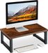 Relaxdays Desktop monitorstandaard 15 x 40 x 23 cm industrieel design bruin/zwart staal