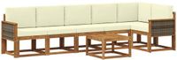 vidaXL - Buiten - bank - set - 7 - st - Natuurlijk - en - Crème - Polyester