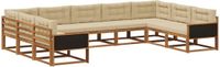 vidaXL - Acacia Hout Loungeset - Hoek Loungeset - 9 Zitplaatsen - Natuurlijk en Beige