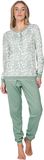 Pastunette - Nordic Leaf - Pyjama - Katoen - Interlock - Wit/Groen - Maat 50