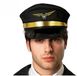 Atosa Carnaval verkleed Piloten hoedje - zwart/goud