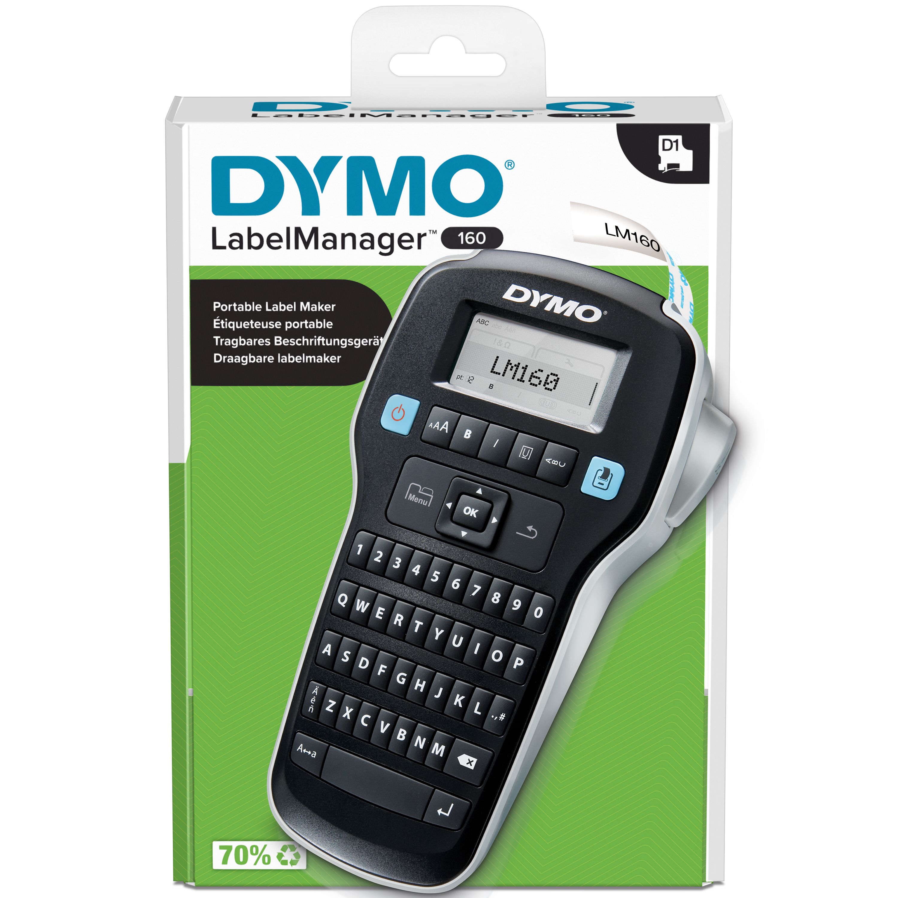 DYMO LabelManager 160 - Labelprinter - QWERTY - Zwart/Zilver