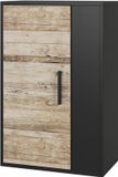 Vicco Berno Wandkast – 50.1 x 78.4 cm met 2 compartimenten Eik zwart/zand