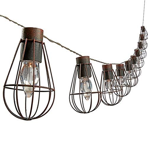 Dehner Solar Lichtketting Retro - 10 LED-gloeilampen - 330 cm - Warm Wit