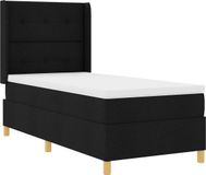 vidaXL Boxspring bed met hoofdeinde Zwart 90 x 200 cm Stof