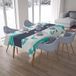Bonamaison Tafelkleed, Anti-Mold, Sneldrogend, Waterdicht, 100% Polyester Tafellaken, Turkoois, wit, 140 x 200 Cm