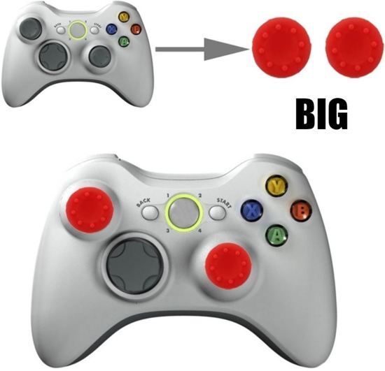 Ardran & Tookar Thumb grips - Controller Thumbgrips - Joystick Cap - Thumbsticks - Thumb Grip Cap voor Playstation PS4 en Xbox - 2 stuks Groot 8 dots extra grip Rood