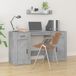 Maison Exclusive - Bureau avec meuble, gris béton, bois composite