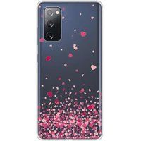 Samsung Galaxy S20 FE Confettis de coeurs rose bedrukt siliconen hoesje