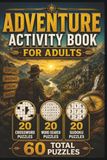 Adventure Puzzle Book for Adults: Outdoor Exploration, Hiking, Camping, National Parks, Mountains, Travel, Survival, Nature & Wilderness Brain Games: ... Word Searches • 20 Sudoku • Answers • 6 x 9
