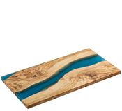 Zassenhaus Serveerplank blauw, olijfhout met hars, 45 × 22 × 1,5 cm