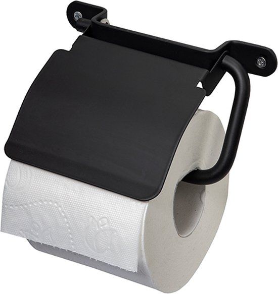 Haceka Ixi Toiletrolhouder met Klep - Zwart