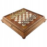 Luxgifts Luxe jeu d'échecs : figurines Staunton et plateau en marbre/tilleul