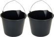 Merkloos Stevige zwarte huishoud emmer - 2x - 16 liter - met schenktuit
