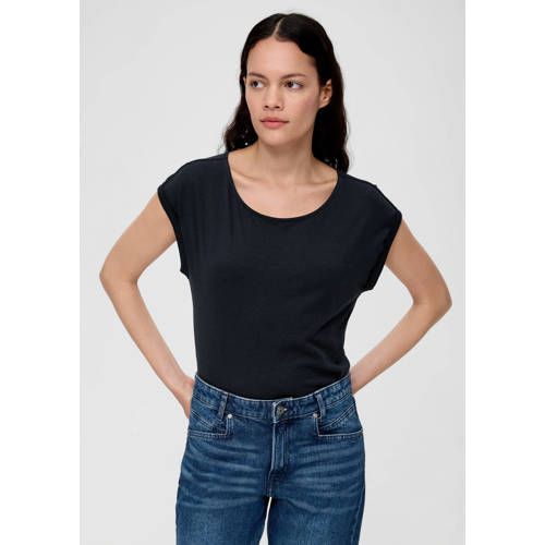 s.Oliver top met open detail donkerblauw
