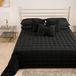 PETTI Artigiani Italiani - Quilt voor tweepersoonsbed van zacht en warm fluweel, lente en herfst dekbed voor tweepersoonsbed, zwart, 100% Made in Italy