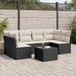 Maison Exclusive - Ensemble de jardin, 7 pièces, avec coussins, noir, en polyrotin