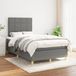 vidaXL Boxspringbed met matras, gris foncé, 120x200 cm, rembourré