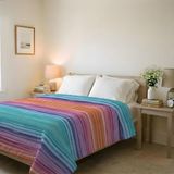 BASIC bedrukte zomerquilt, Rainbow, 250x240cm