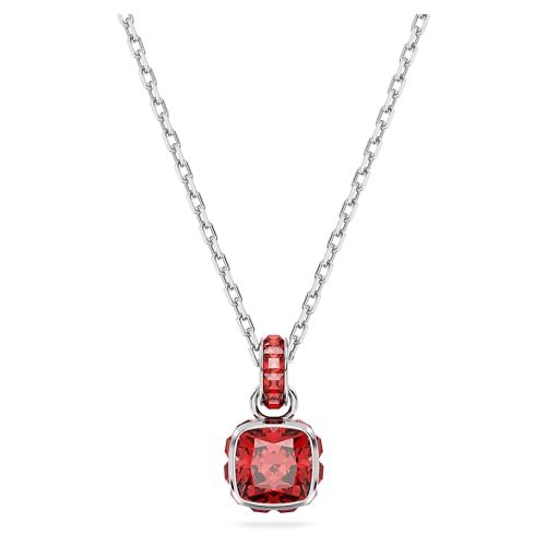 Swarovski Birthstone Hanger - Juli - Rood - Vierkant
