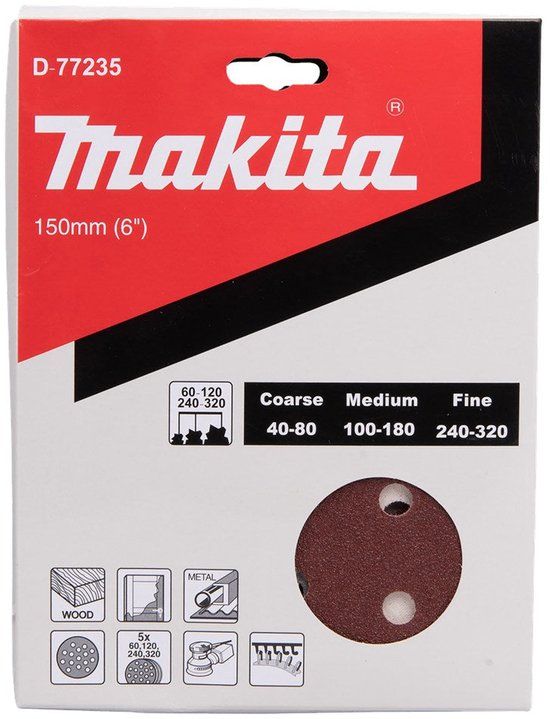Makita SCHUURSCHIJFSET 150MM RED VELCRO