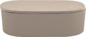 Spirella Badkamer Opbergdoos – Cotton Box van Bamboe Vezels – Opbergbox voor Wattenstaafjes en Wattenschijfjes – Taupe – 18,2 x 12,5 cm