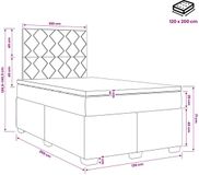 vidaXL Boxspringbed met matras, Crèmekleurig, 120 x 200 cm, Stof