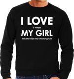 Bellatio Decorations Shoppartners Bv I love it when my girl lets me ride my motorcycle trui - grappige motorrijden hobby sweater zwart heren - Cadeau motorrijder XL