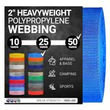 Strapworks Zware polypropyleen riem - robuuste PE-riem voor het repareren van doe-het-zelf-apparatuur buitenshuis, 5,1 cm x 45,2 m - Pacifisch blauw