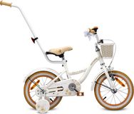 Sun Baby Flower Bike Meisjesfiets 14 inch Wit Beige