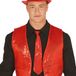 Fiestas Guirca Carnaval verkleed stropdas met pailletten - rood - polyester - volwassenen