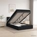 Maison Exclusive Lit plateforme avec matelas et LED Noir 120 x 200 cm Tissu