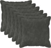 vidaXL - Kussensloop - 6 stuks - HOUTEN - Antracietkleurig - 40 x 40 cm