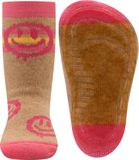 Ewers chaussettes antidérapantes beige avec rose et smileys - Semelle en silicone - 29/30
