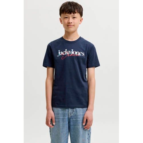 JACK & JONES JUNIOR T-shirt met print - donkerblauw