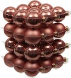Othmara decorations Othmar Decorations Bv 72x Kerstversiering kerstballen koraal roze van glas - 6 cm - mat/glans - Kerstboomversiering