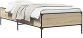 vidaXL Bedframe Sonoma Eiken 80 x 200 cm Bewerkt hout