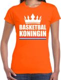 Bellatio Decorations Shoppartners Bv Oranje basketbal koningin shirt met kroon dames - Sport / hobby kleding XS