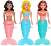 Eddy Toys Mermaid Wind-up Zeemeermin - Opwindbaar Badspeelgoed - Kunststof - 19 cm - Roze, Blauw en Licht Groen