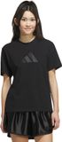 Adidas Sportswear Satin-Filled Logo Graphic T-Shirt - Dames - Zwart