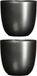 Mica Decorations 2x stuks pot antraciet grijs keramiek pour plante d'intérieur H25 x D28 cm
