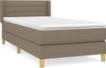 vidaXL Boxspring met matras stof taupe 90x190 cm