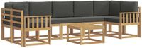 vidaXL Hoek loungeset wit en antracietkleurig acacia hout 4 zitplekken