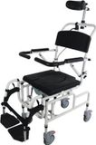 Chaise de douche mobile inclinable - Blanc/Noir